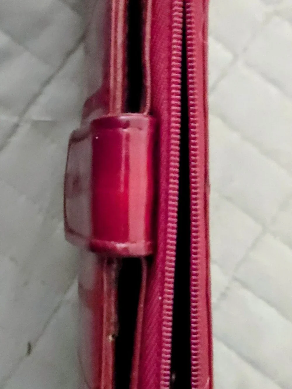 Vintage Burgundy Red Eel Skin Continental Wallet Snap Closure